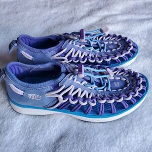 Keen Big Kids Uneek 02  Liberty Azure Blue Bungie Cord Sneakers Youth Size 2 EUC